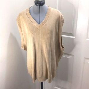 Megalos 100% Cotton Beige Ribbed Vest, Size 2X